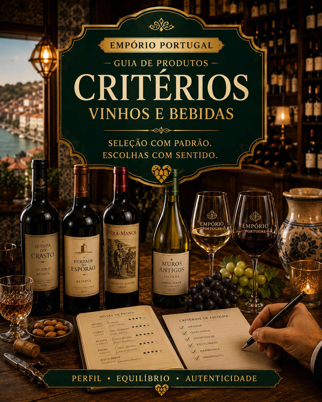 Criterios comerciales y editoriales para vinos y bebidas portuguesas